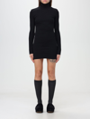 Ami Alexandre Mattiussi Black Stretch Lyocell Blend Mini Dress In Black