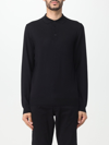 Hugo Boss Boss Camel Classic Knitted Polo With Three-button Placket In Black 1