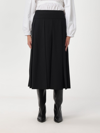 Patou Long Pleated Skirt In Black