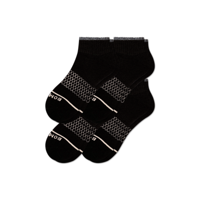 Bombas Merino Wool Blend Quarter Sock 4-pack In Black