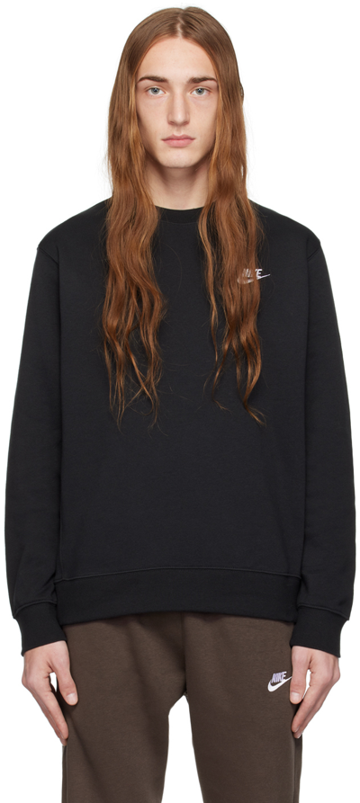 NIKE BLACK SPORTSWEAR CLUB SWEATSHIRT