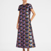 La Doublej Super Swing Dress In Spritz Blue Petrol
