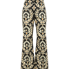 La Doublej Floral-print Cropped Trousers In Ghirlanda Black