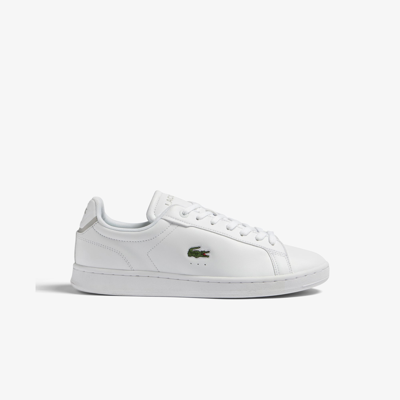 Lacoste Carnaby Pro Bl Mens Leather Tonal Trainers In White/white 21g