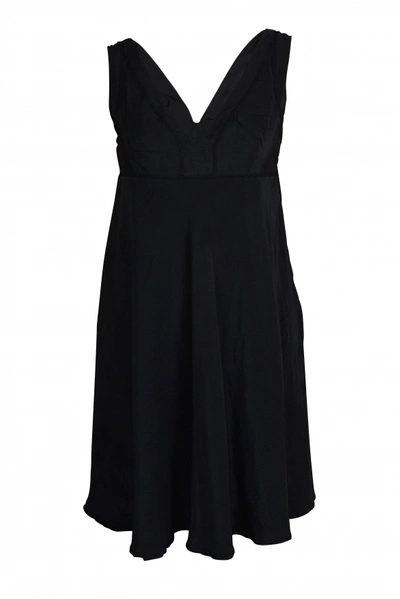 Prada Blue Cotton Canvas Dress In F0002 Nero