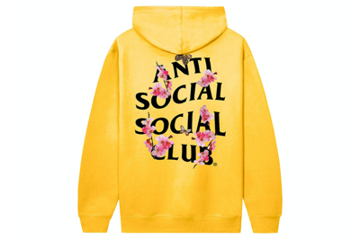 Pre-owned Anti Social Social Club Kkotch Hoodie Yellow