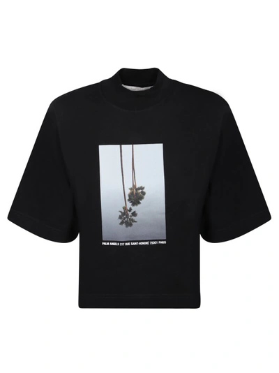 Palm Angels Graphic Print T-shirt In Black