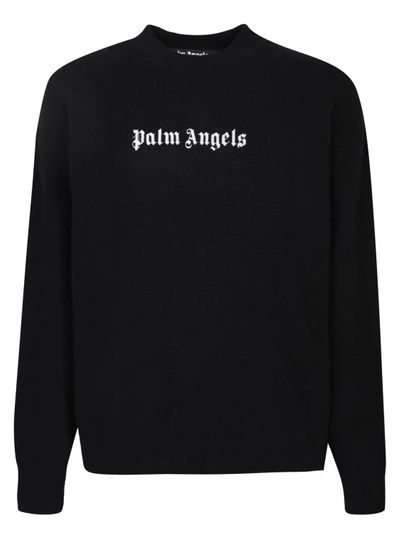 Palm Angels Black Merino Wool Blend Jumper