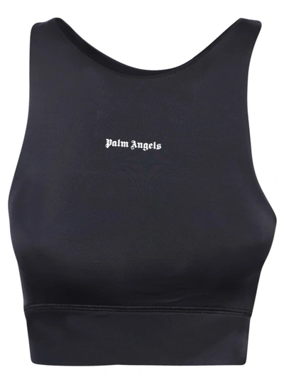 Palm Angels Logo Jersey Bra In Black