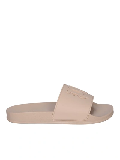 Palm Angels Monogram-embossed Slides In 3131 Light Beige