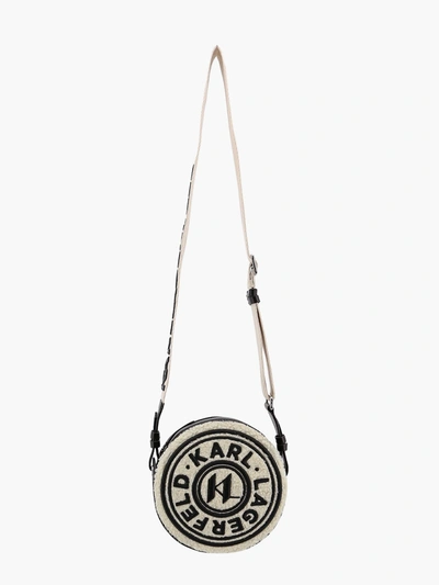 Karl Lagerfeld K/circle Perforated-logo Crossbody Bag In White