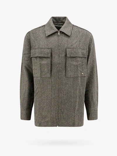 Etudes Studio Communaute Flannel Shirt Jacket In Grey