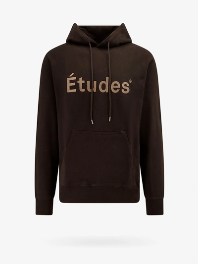Etudes Studio Organic Cotton Sweatshirt With Frontal Logo In Brown