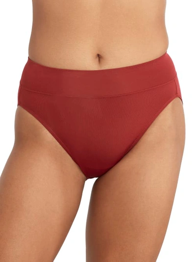 Warner's No Pinching. No Problems. Hi-cut Brief In Pomegranate