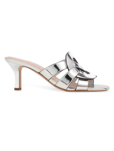 Coach Women's Tillie Metallic Patent Leather Sandals In Silver