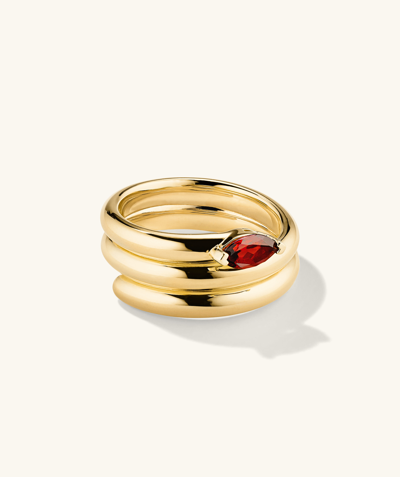 Mejuri Boa Gemstone Coil Ring Garnet In Vermeil