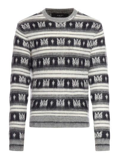 Amiri Men's Ma Monogram Striped Sweater In Multicolor