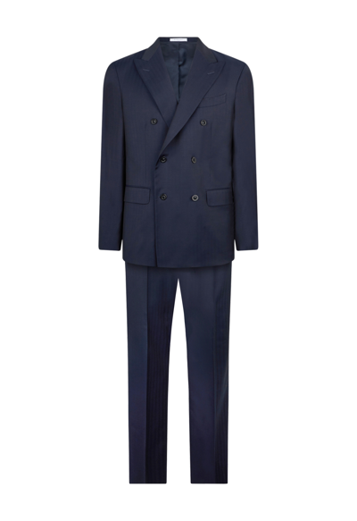 Boglioli 100% Virgin Wool B-line Suit In Blue