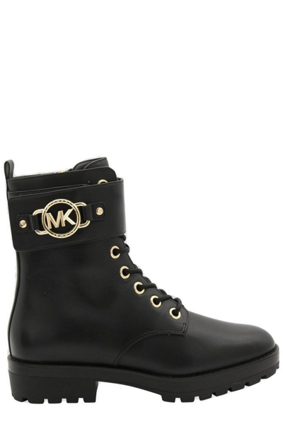 Michael Michael Kors Rory Logo Plaque Boots In Black
