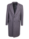 Lardini Single-breasted Wool Blend Midi Coat In Blue