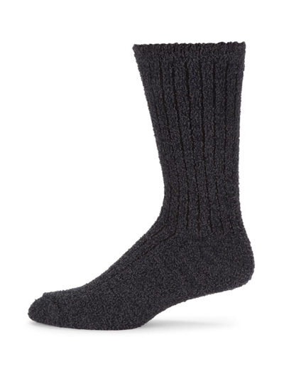 Barefoot Dreams Men's Cozychic Ribbed Socks In Carbon Black