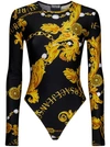 Versace Jeans Couture Black Long-sleeved Bodysuit In Black