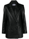 Reformation Veda Leather Dalia Relaxed Blazer In Black