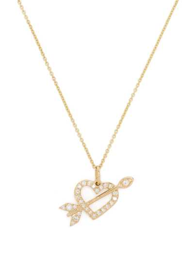 Sydney Evan 14k Yellow Gold Arrow Heart Diamond Charm Necklace