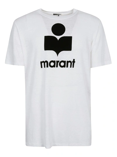 ISABEL MARANT WHITE/BLACK LINEN T-SHIRT