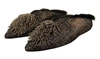 Paola D'arcano Gold Jacquard Leather Embellished Slip On Shoes In Gold