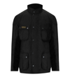 Barbour Logo Patch Waxed Field Jacket In Black