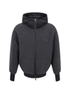 Dolce & Gabbana Men Charcoal Polyester Blend Jacket In Variante Abbinata