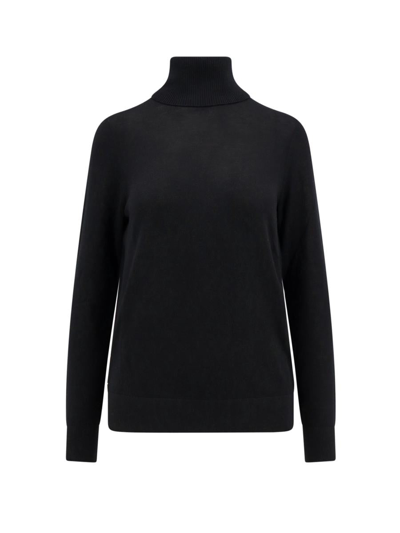 Michael Kors Logo Buttons Turtleneck Sweater In Black