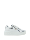 Valentino One Stud Xl Low-cut Sneakers In Bianco/argento/bianco