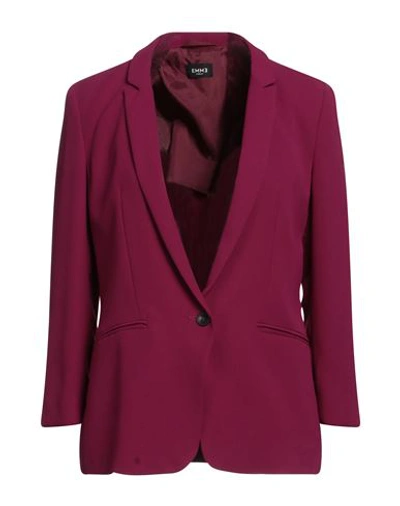 Emme By Marella Woman Suit Jacket Mauve Size 4 Polyester In Purple