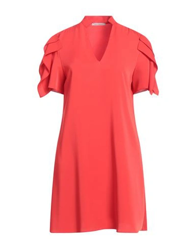 Biancoghiaccio Woman Mini Dress Red Size 8 Polyester, Elastane