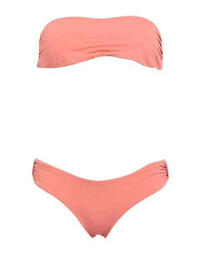 Rrd Woman Bikini Salmon Pink Size 8 Polyamide, Elastane