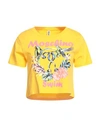 Moschino Woman T-shirt Ocher Size M Cotton In Yellow