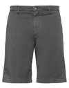 Officina 36 Man Shorts & Bermuda Shorts Lead Size 34 Cotton, Elastane In Grey