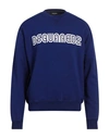 Dsquared2 Man Sweatshirt Navy Blue Size Xl Cotton, Elastane