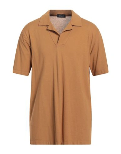 Drumohr Man Polo Shirt Camel Size 48 Cotton In Beige