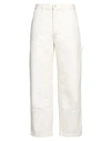 STUSSY STUSSY MAN PANTS IVORY SIZE 30 COTTON