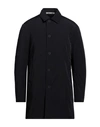 Esemplare Man Overcoat & Trench Coat Black Size 40 Polyamide, Elastane