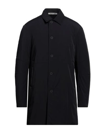 Esemplare Man Overcoat & Trench Coat Black Size 40 Polyamide, Elastane