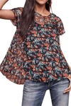 EVA FRANCO PLEATED TOP IN MULTI FLORAL