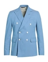 Brian Dales Man Blazer Light Blue Size 38 Cotton, Polyamide, Elastane