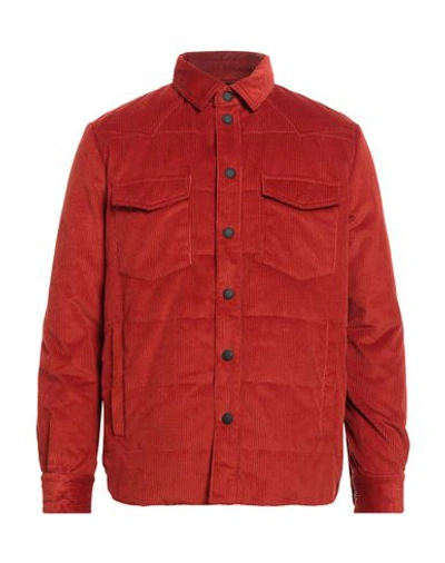 Brooksfield Man Jacket Brick Red Size 36 Cotton
