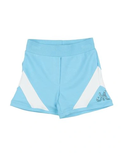 Monnalisa Babies'  Toddler Girl Shorts & Bermuda Shorts Sky Blue Size 7 Cotton, Polyester, Elastane