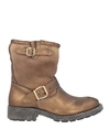 GUESS GUESS WOMAN ANKLE BOOTS KHAKI SIZE 9 SOFT LEATHER, SHEARLING