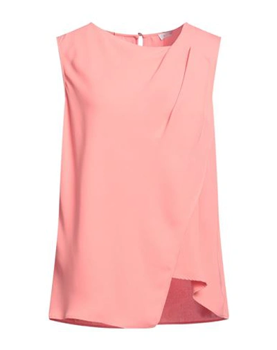 Diana Gallesi Woman Top Salmon Pink Size 6 Polyester